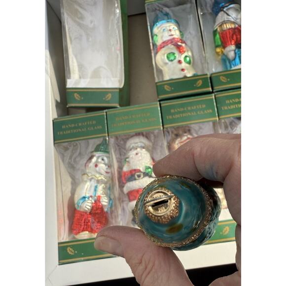 Vintage 1990’s Set of 7 Glass Kurt Adler Traditional Glass Christmas Ornaments - Picture 14 of 16
